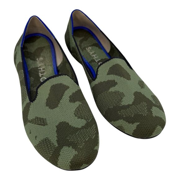Rothy's The Loafer Women's Size 7 Olive Camo Green Round Toe Flats Shoes - Picture 1 of 6
